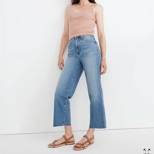 Madewell perfect wide leg crop jean.